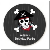 Pirate Skull - Round Personalized Birthday Party Sticker Labels