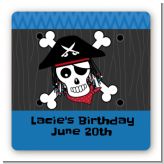 Pirate Skull - Square Personalized Birthday Party Sticker Labels