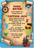 Pirate Treasure Map - Birthday Party Invitations