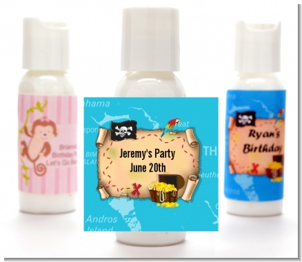 Pirate Treasure Map - Personalized Birthday Party Lotion Favors