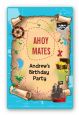 Pirate Treasure Map - Custom Large Rectangle Birthday Party Sticker/Labels thumbnail