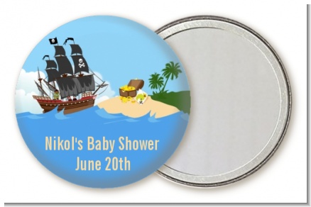 Pirate Ship - Personalized Baby Shower Pocket Mirror Favors