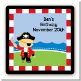 Pirate - Square Personalized Birthday Party Sticker Labels