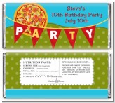 Pizza Party - Personalized Birthday Party Candy Bar Wrappers