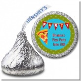 Pizza Party - Hershey Kiss Birthday Party Sticker Labels