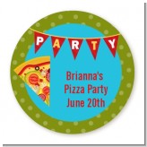 Pizza Party - Round Personalized Birthday Party Sticker Labels