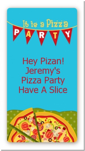 Pizza Party - Custom Rectangle Birthday Party Sticker/Labels