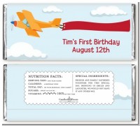 Airplane in the Clouds - Personalized Birthday Party Candy Bar Wrappers