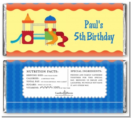 Playground - Personalized Birthday Party Candy Bar Wrappers