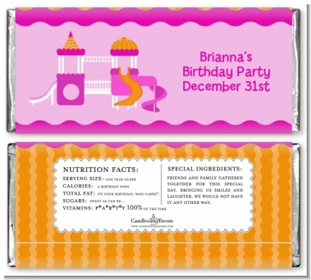 Playground Girl - Personalized Birthday Party Candy Bar Wrappers