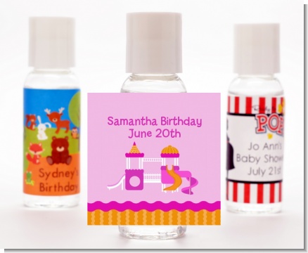 Playground Girl - Personalized Birthday Party Hand Sanitizers Favors