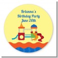 Playground - Round Personalized Birthday Party Sticker Labels thumbnail