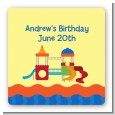 Playground - Square Personalized Birthday Party Sticker Labels thumbnail