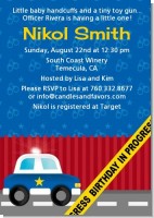 Police Car - Baby Shower Invitations