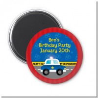 Police Car - Personalized Birthday Party Magnet Favors
