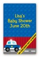 Police Car - Custom Large Rectangle Baby Shower Sticker/Labels thumbnail