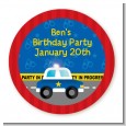 Police Car - Round Personalized Birthday Party Sticker Labels thumbnail