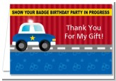 Police Car - Birthday Party Thank You Cards