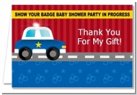 Police Car - Birthday Party Thank You Cards