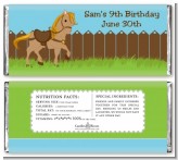 Pony Brown - Personalized Birthday Party Candy Bar Wrappers