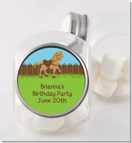 Pony Brown - Personalized Birthday Party Candy Jar