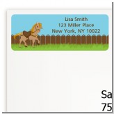 Pony Brown - Birthday Party Return Address Labels