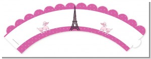 Pink Poodle in Paris - Baby Shower Cupcake Wrappers