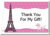 Pink Poodle in Paris - Birthday Party Thank You Cards