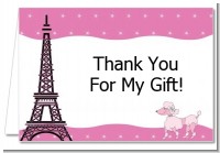 Pink Poodle in Paris - Birthday Party Thank You Cards