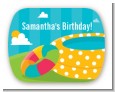 Pool Party - Personalized Birthday Party Rounded Corner Stickers thumbnail