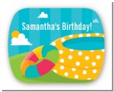 Pool Party - Personalized Birthday Party Rounded Corner Stickers