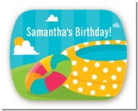 Pool Party - Personalized Birthday Party Rounded Corner Stickers