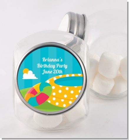 Pool Party - Personalized Birthday Party Candy Jar