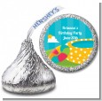 Pool Party - Hershey Kiss Birthday Party Sticker Labels thumbnail