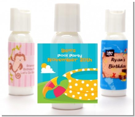Pool Party - Personalized Birthday Party Lotion Favors