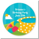 Pool Party - Round Personalized Birthday Party Sticker Labels