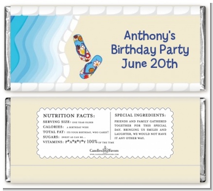 Poolside Pool Party - Personalized Birthday Party Candy Bar Wrappers