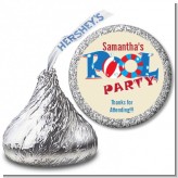Poolside Pool Party - Hershey Kiss Birthday Party Sticker Labels