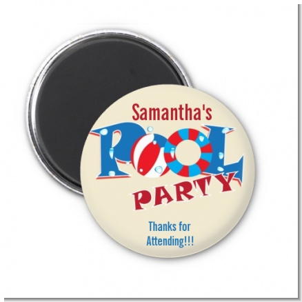 Poolside Pool Party - Personalized Birthday Party Magnet Favors