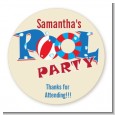 Poolside Pool Party - Round Personalized Birthday Party Sticker Labels thumbnail