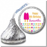 Popsicle Stick - Hershey Kiss Birthday Party Sticker Labels