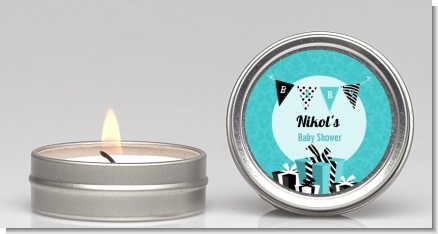 Posh Mom To Be Blue - Baby Shower Candle Favors
