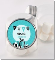Posh Mom To Be Blue - Personalized Baby Shower Candy Jar