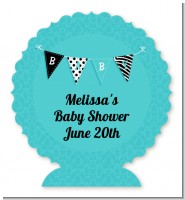 Posh Mom To Be Blue - Personalized Baby Shower Centerpiece Stand