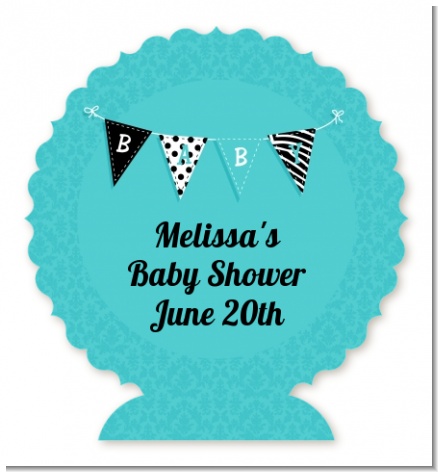 Posh Mom To Be Blue - Personalized Baby Shower Centerpiece Stand