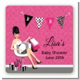 Posh Mom To Be - Square Personalized Baby Shower Sticker Labels thumbnail
