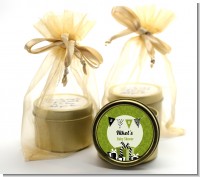 Posh Mom To Be Neutral - Baby Shower Gold Tin Candle Favors