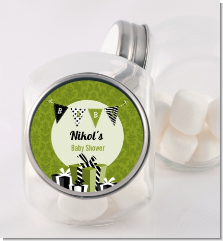 Posh Mom To Be Neutral - Personalized Baby Shower Candy Jar