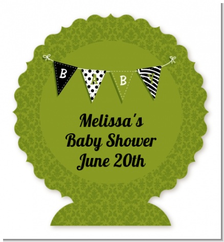 Posh Mom To Be Neutral - Personalized Baby Shower Centerpiece Stand