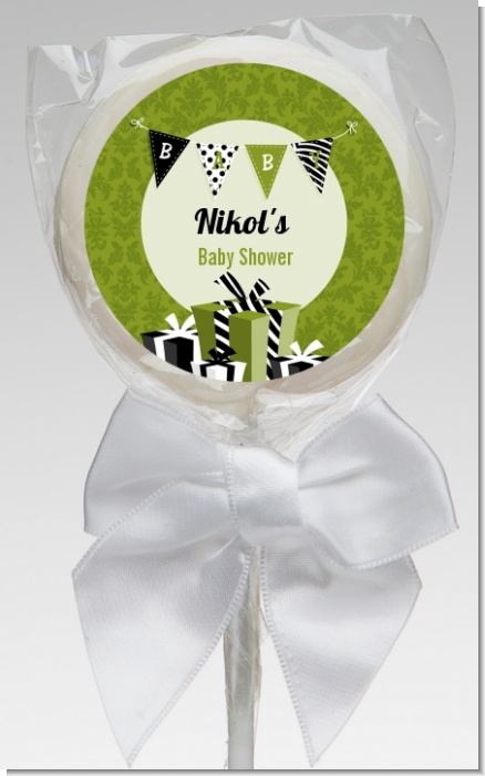 Posh Mom To Be Neutral - Personalized Baby Shower Lollipop Favors